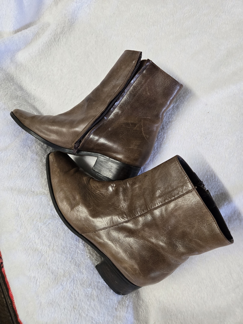 Rallys Brown Women's Leather Ankle Boots - Classic Side-Zip